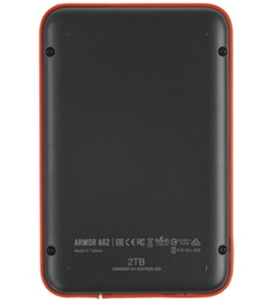 Внешний HDD 2.5' Silicon Power Armor A62S, 2TB, USB 3.2 Gen 1 Type-A, 5400 rpm, черно-красный
