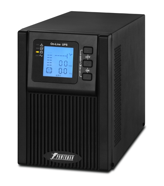 Источник бесперебойного питания PowerMan Online 1000 PLUS (1000ВА/800Вт, Online-Double conversion/LCD Display/USB/Software/RJ11/45,RS-232)