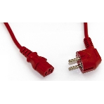 Кабель питания компьютера (Schuko+C13) (3x1.0), 10A, угловая вилка, 5 м, красный Hyperline PWC-IEC13-SHM-5.0-RD, фото 1