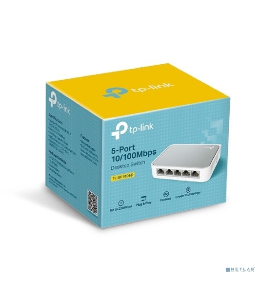 Коммутатор TP-Link SOHO TL-SF1005D Коммутатор 5-port 10/100M mini Desktop Switch, 5 10/100M RJ45 ports, Plastic case