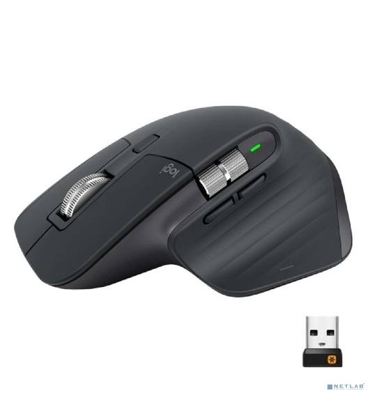 Мышь беспроводная Logitech MX Master 3s графитовый, 8000 dpi, радиоканал, Bluetooth, USB, кнопки - 7