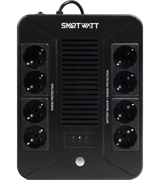 Источник бесперебойного питания SMARTWATT UPS SAFE PRO 600 Line-interactive 600VA/360W Brick (Euro x8, LED, 275x210x95(мм), 4,8 кг, гарантия 24мес.