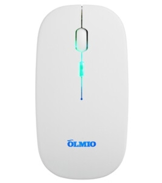 Мышь беспроводная OLMIO WM-21 белый, бесшумная, 3 кнопки с подсветкой, 1600 dpi