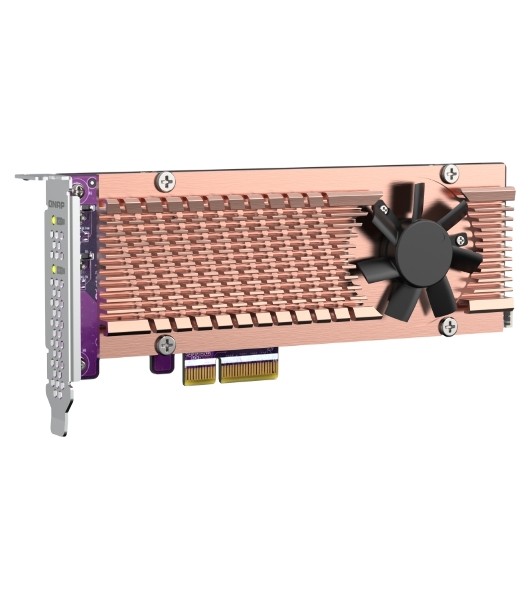 Плата расширения QNAP QM2-2P-244A Dual M.2 22110/2280 SATA SSD expansion card (PCIe Gen2 x2), Low-profile bracket pre-loaded, Low-profile flat and Full-height are bundled (shorter version to support TVS-x82/TS-x77 PCIe slot 2 & slot 3)
