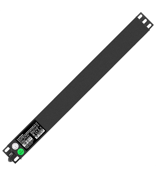 Блок розеток с сетевым фильтром (Surge Protect) и выключателем с подсветкой ExeGate ServerPro PDU-19H804 Al-8S-EU2.5CU-SW-SPD1 (19', 1U, Алюминий, 8 Schuko, кабель с евровилкой VDE-250V-16A-3*1.5мм2, медь, 2.5 метра, выкл. с подсветкой, SPD1, черный, RTL)