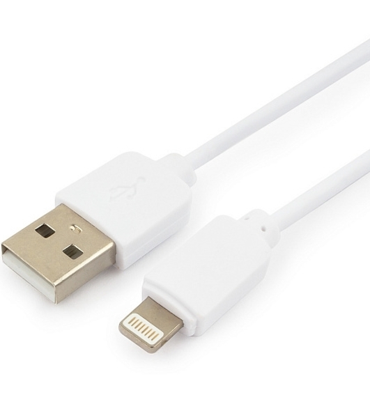 Кабель USB Гарнизон GCC-USB2-AP2-1M-W AM/Lightning, для iPhone5/6/7, IPod, IPad, 1м, белый, пакет