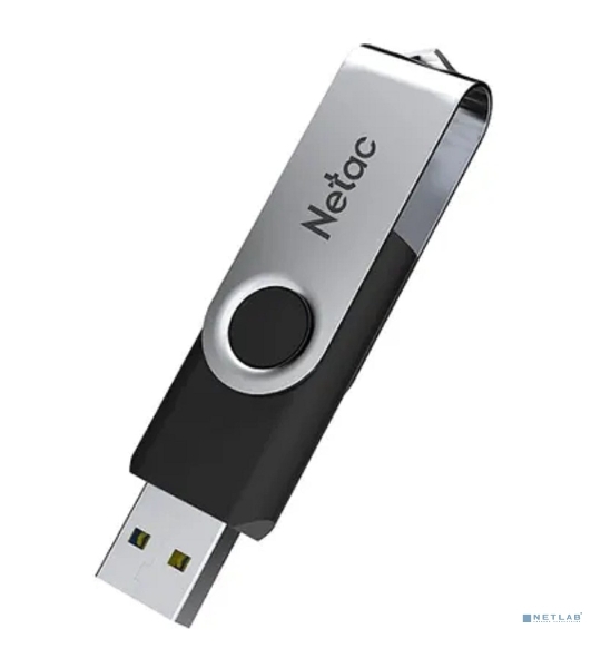 Флешка USB Netac U505 (NT03U505N-008G-20BK), 8Gb, USB 2.0, R/W 70/30, черный/серебристый
