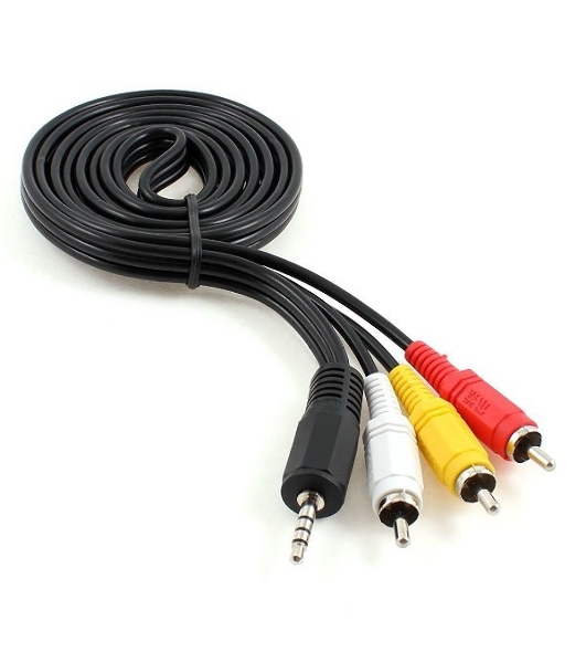 Кабель аудио/видео Cablexpert CCA-4P2R-2M, Jack3.5 4pin папа->3х RCA папа, 2м, черный