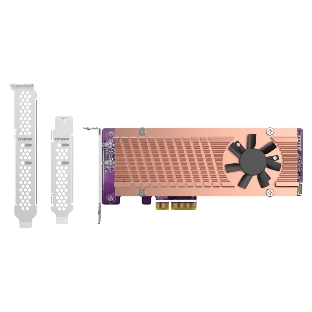 Плата расширения QNAP QM2-2P-244A Dual M.2 22110/2280 SATA SSD expansion card (PCIe Gen2 x2), Low-profile bracket pre-loaded, Low-profile flat and Full-height are bundled (shorter version to support TVS-x82/TS-x77 PCIe slot 2 & slot 3)