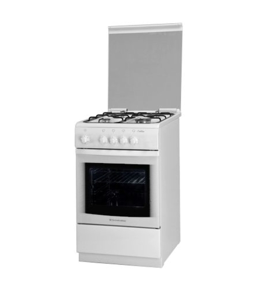 Плита газовая De Luxe 506040.05Г (КР) белый, конфорок 4 шт, духовка 54 л, 50 см x 85 см x 60 см