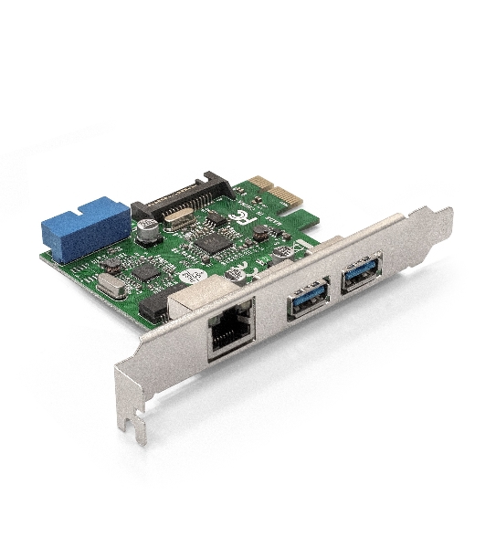 Контроллер ExeGate EX290278RUS EXE-362 PCI-E 2.0, 2*USB 3.0 ext + 1*USB 3.0 int + LAN UTP 1000Mbps, разъем доп.питания (OEM)