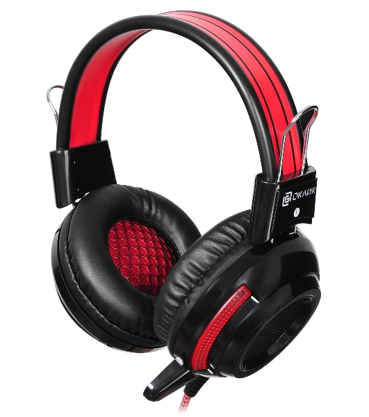 Проводные наушники Oklick HS-G300 черный/красный, полноразмерные, Jack 3.5 мм