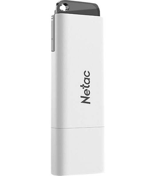 Флешка USB Netac U185 (NT03U185N-256G-30WH), 256Gb, USB 3.0, R/W 100/25, белый/серый