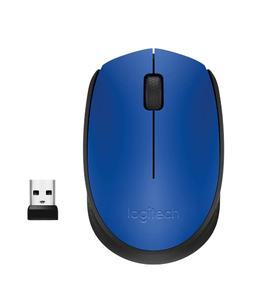 Мышь беспроводная Logitech M171 синий, 1000 dpi, радиоканал, USB, кнопки - 3