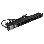 Блок розеток с сетевым фильтром (Surge Protect) и выключателем с подсветкой ExeGate ServerPro PDU-19H805 Al-8S-EU3CU-SW-SPD1 (19', 1U, Алюминий, 8 Schuko, кабель с евровилкой VDE-250V-16A-3*1.5мм2, медь, 3 метра, выкл. с подсветкой, SPD1, черный, RTL), фото8