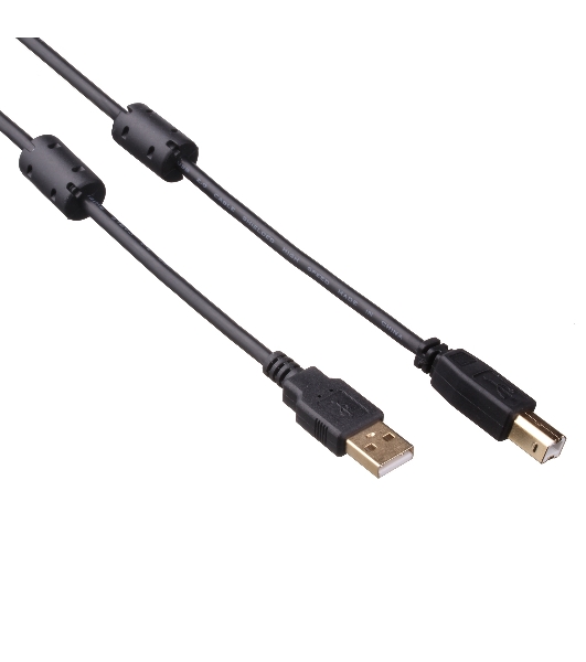 Кабель USB 2.0 A-->B 3м ExeGate 2 фильтра, позолоченные контакты