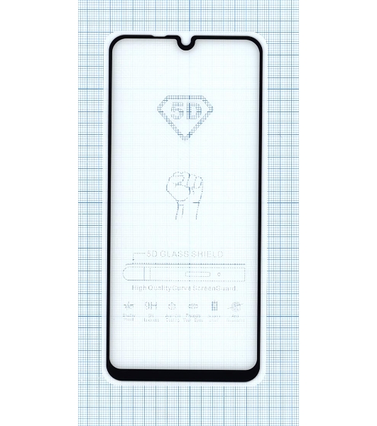 Защитное стекло 'Полное покрытие' для Huawei Y8p черный