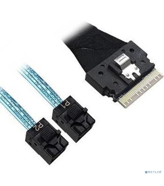 Кабель Broadcom 05-60003-00 Slimline SASx8 (SFF8654) -to- 2 SAS HD x4 (SFF8643)+ SFF9402, 1M