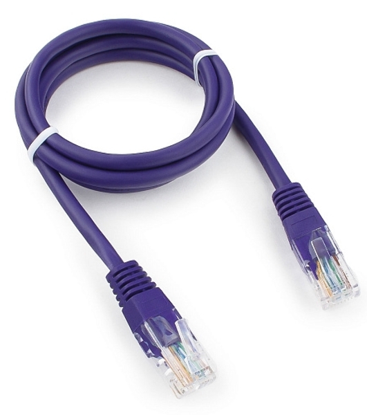 Патч-корд UTP Cablexpert cat.5e, 1м, литой, многожильный, фиолетовый