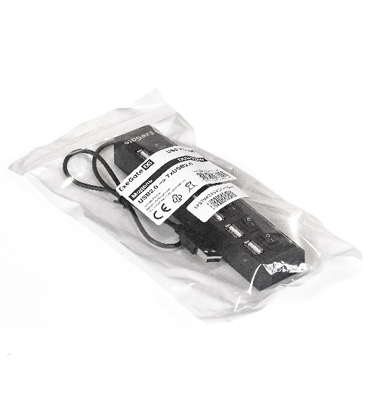 USB-концентратор ExeGate EX293978RUS DUB-72SW (кабель-адаптер USB2.0 --> 7xUSB2.0, кнопки включения/отключения для каждого порта, Plug&Play, черный)