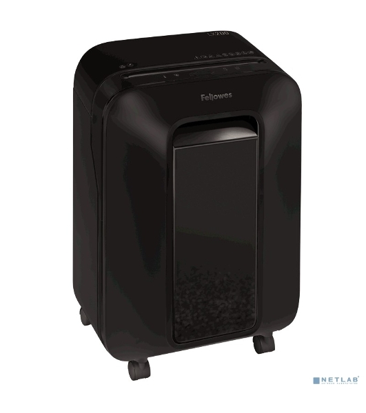 Шредер Fellowes PowerShred LX200 черный (секр.P-4)/перекрестный/12лист./22лтр./скрепки/скобы/пл.карты