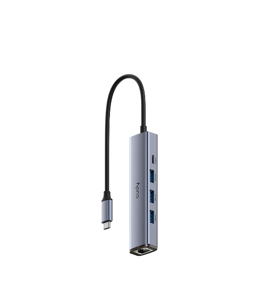 USB-концентратор CUDY UH605, USB Type-C, USB + RJ-45, USB Type-C