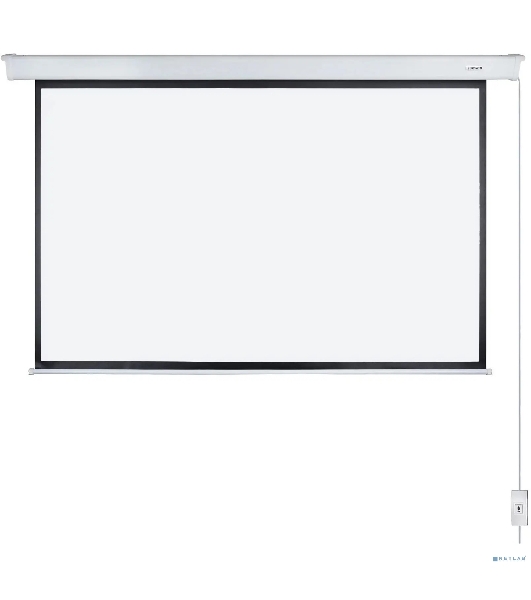 Экран с электроприводом Lumien LEC-100118 Eco Control 137x192 см (раб. область 104х186 см) (84') Matte White, верх.кайма 30 см, черная кайма по периметру 16:9