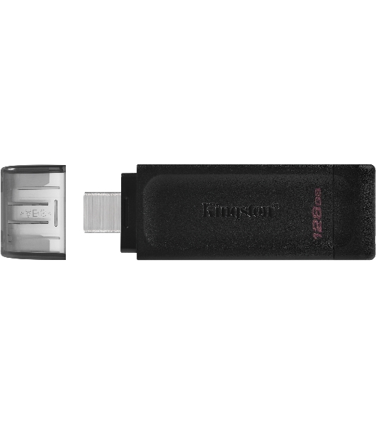 Флешка USB Kingston DataTraveler DT70 (DT70/128Gb), 128Gb, USB Type-C 3.2, R/W 70/45, черный