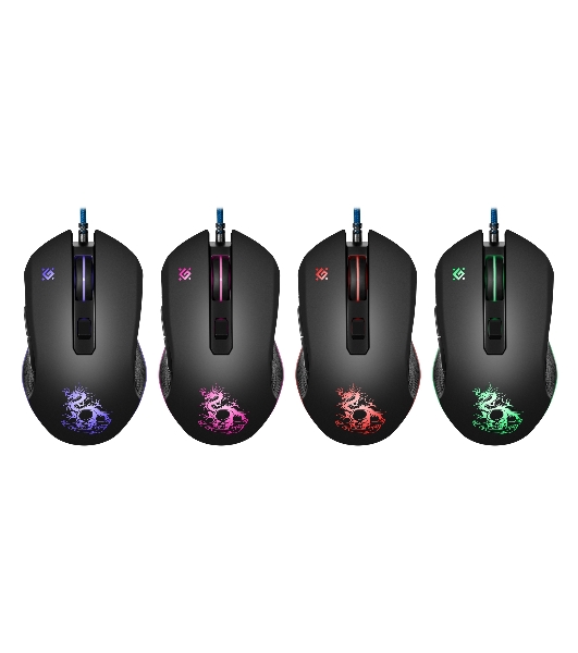 Мышь проводная Defender Sky Dragon GM-090L черный, 3200 dpi, USB, кнопки - 6