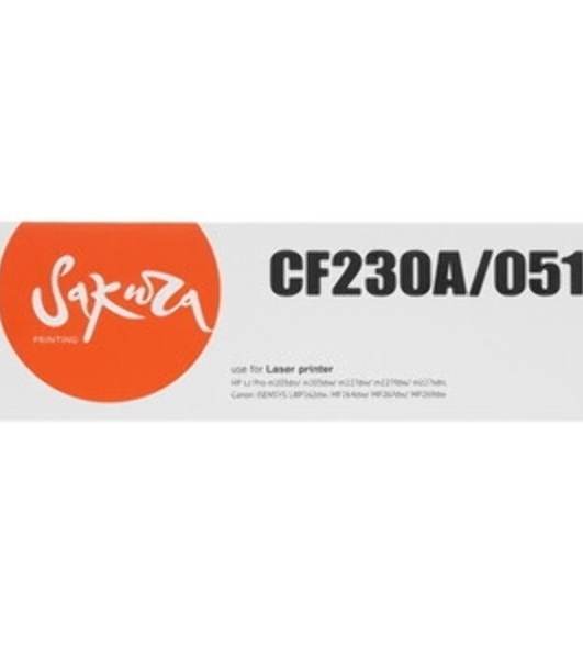 Картридж лазерный Sakura CF230A/051 для HP и Canon, черный, 1 700 к.