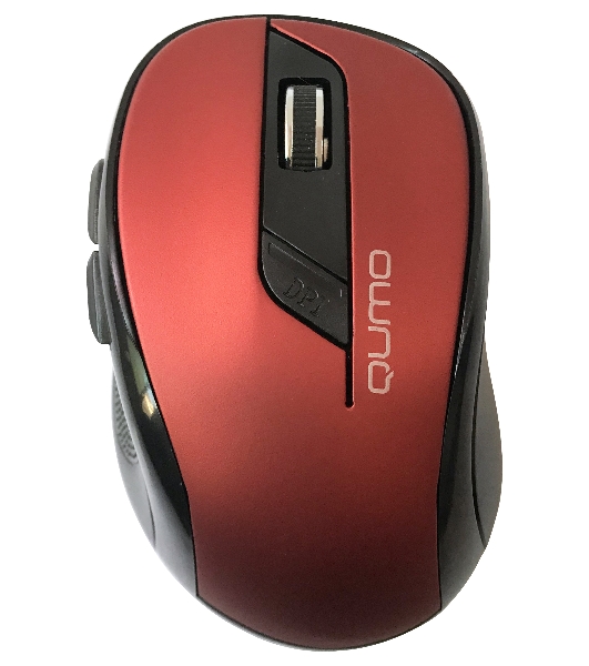 Мышь беспроводная Qumo Office Line M62 красный, 1600 dpi, радиоканал, USB, кнопки - 6