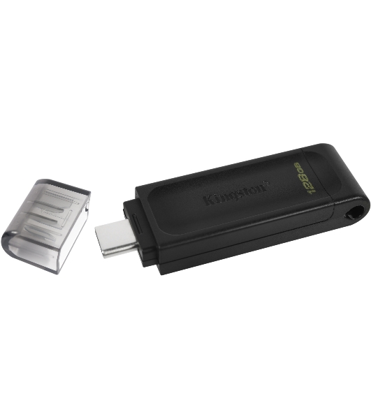 Флешка USB Kingston DataTraveler DT70 (DT70/128Gb), 128Gb, USB Type-C 3.2, R/W 70/45, черный