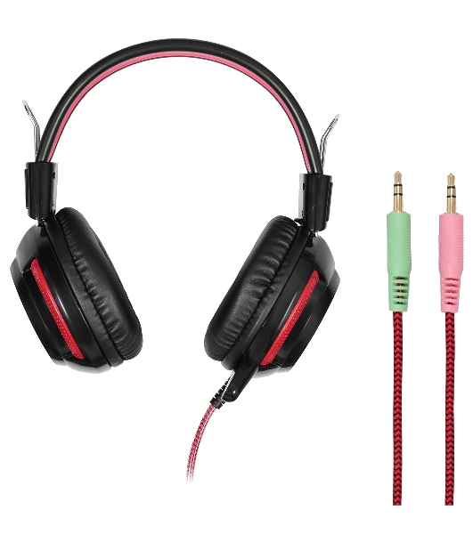 Проводные наушники Oklick HS-G300 черный/красный, полноразмерные, Jack 3.5 мм