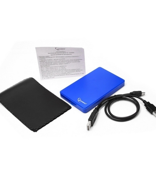 Контейнер для HDD Gembird EE2-U2S-40P-B Внешний корпус 2.5' EE2-U2S-40P-B, синий, USB 2.0, SATA, пластик