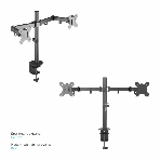 Кронштейн ONKRON D221E для двух мониторов 13'-32' настольный, черный, фото12