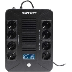 Источник бесперебойного питания SMARTWATT UPS SAFE PRO LCD 600 Line-interactive 600VA/360W Brick (Euro x8, USB, RJ11/RJ45 protection, LCD, 275x210x9, фото10