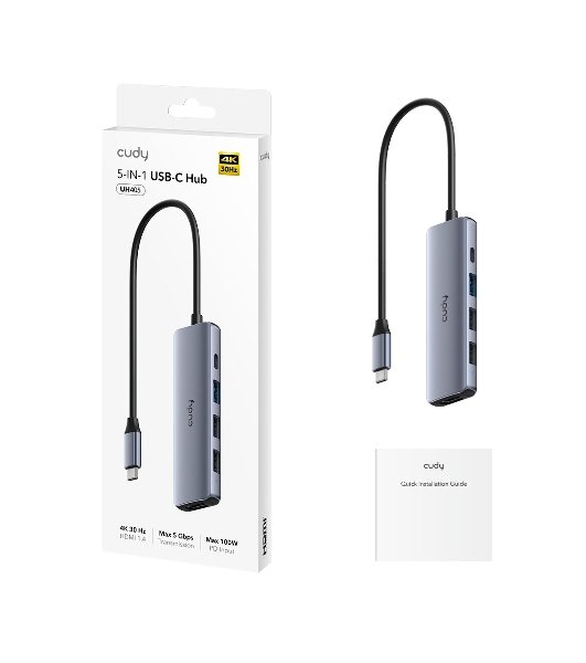 USB-концентратор CUDY UH405, USB Type-C, HDMI, USB, адаптер/ USB Type-C