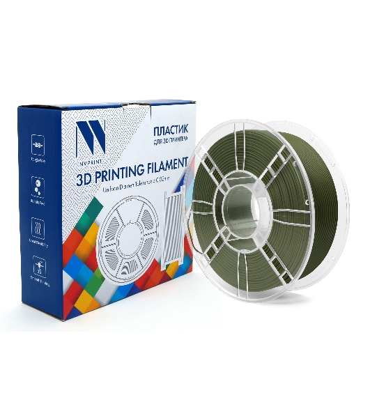 Филамент NVPrint PETG Matte Green для 3D печати диаметр 1.75мм длина 330 метров масса 1 кг