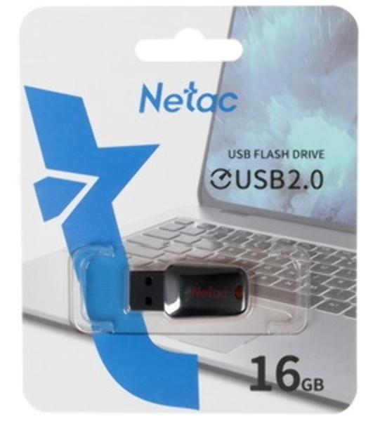 Флешка USB Netac U197 (NT03U197N-016G-20BK), 16Gb, USB 2.0, R/W 25/10, черный/красный