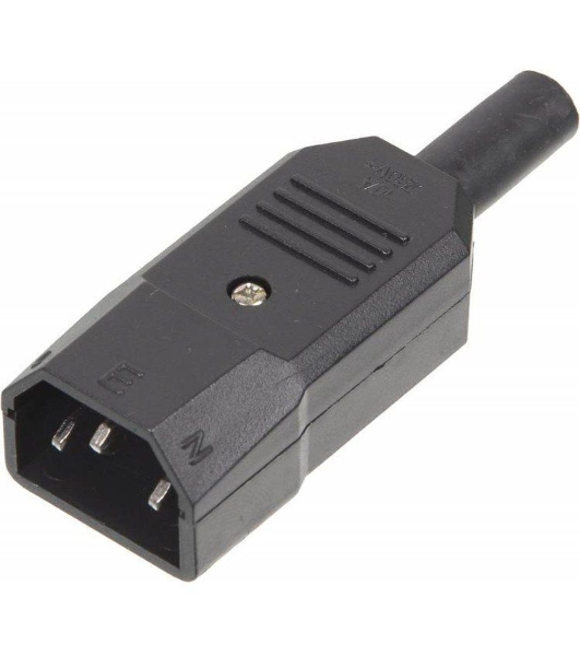 Вилка Lanmaster LAN-IEC-320-C14/90 угловая