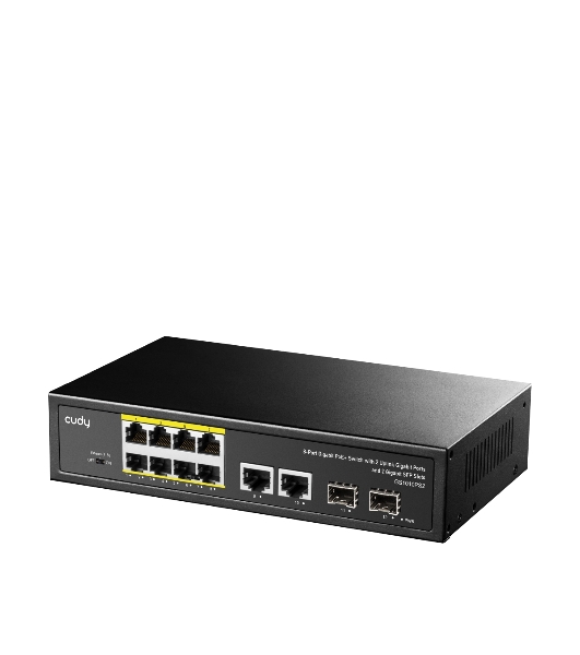 Коммутатор Cudy GS1010PS2, 8×1 Гбит/с, 2×1 Гбит/с Combo (RJ-45/SFP), 2×1 Гбит/с SFP