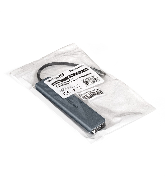 USB-концентратор ExeGate EX293983RUS DUB-21C/PD/CR/H (кабель-адаптер USB Type-C --> 2xUSB3.0 + Card Reader + PD 100W + HDMI 4K@60Hz, Plug&Play, серый)