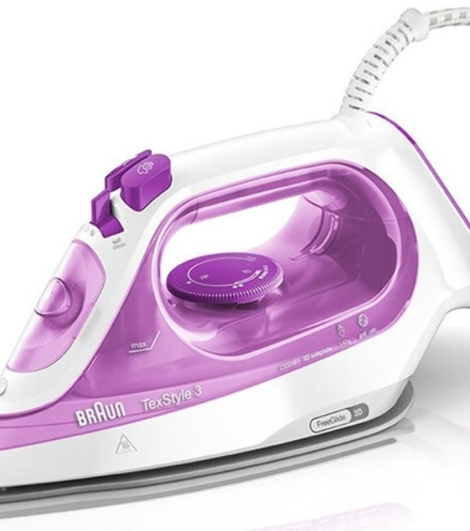 Утюг Braun SI 3030 PU белый/фиолетовый, 2300 Вт, 45 г/мин, 140 г/мин, 270 мл