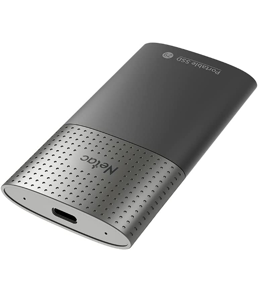 Внешний SSD Netac Z9, 128 Gb, USB 3.2 Gen 2 Type-C, R/W 550/480, черный