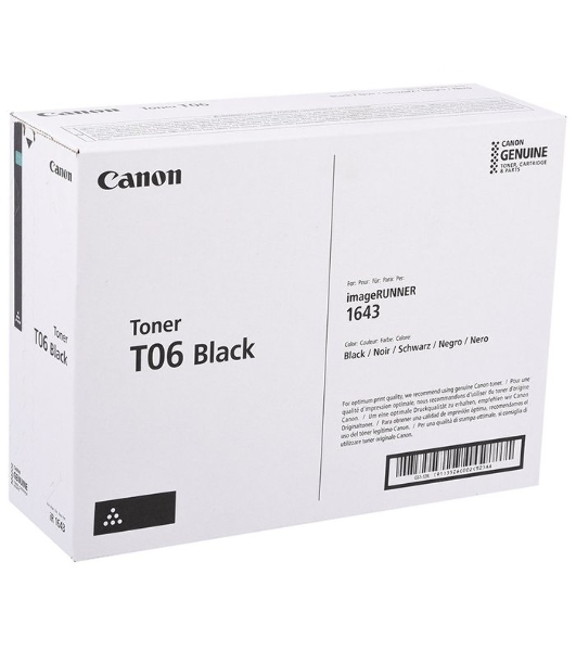 Картридж лазерный Canon T06 черный (20 500 стр.) для Canon IR1643s.