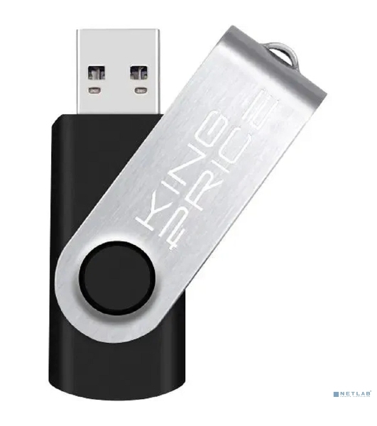 Флешка USB KingPrice KPFD2 (KPFD2A032ABK), 32Gb, USB 2.0, R/W 20/10, черный/сере