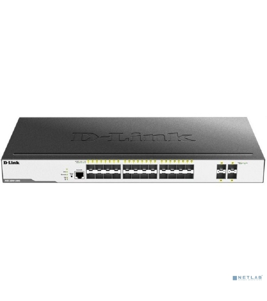 Коммутатор D-Link DGS-3000-28XS/B1A, 24×1 Гбит/с SFP + 4×10 Гбит/с SFP+, управляемый