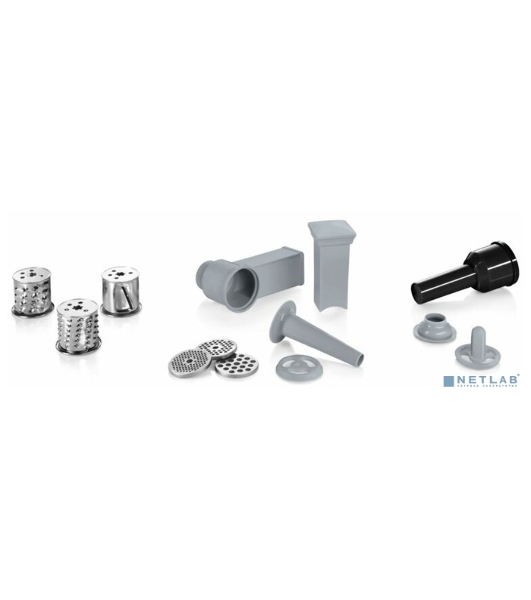 Мясорубка электрическая Bosch MFW68640 черный, 2200 Вт, 4.3 кг/мин, реверс, металлический лоток, насадки - 5