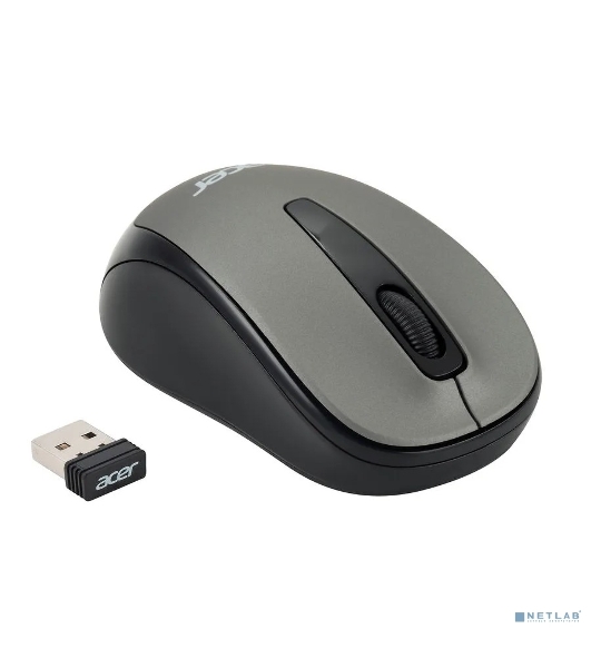 Мышь беспроводная Acer OMR134 серый, 1000 dpi, радиоканал, USB, кнопки - 3