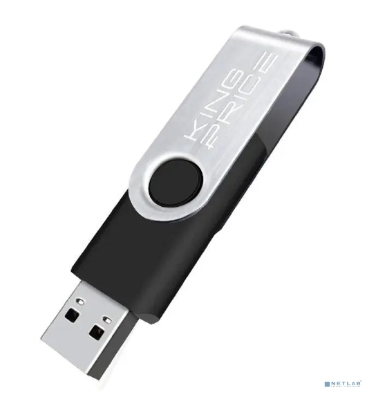 Флешка USB KingPrice KPFD2 (KPFD2A032ABK), 32Gb, USB 2.0, R/W 20/10, черный/сере